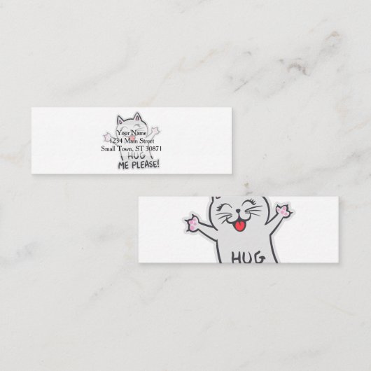 Bitte umarmen - Hintergrundfarbe auswählen Mini Visitenkarte (Vorne/Hinten)