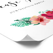 Bitte unterschreiben - Blumendesign Eigenes Hochze Poster (Ecke)