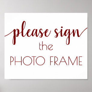 Bitte unterschreiben Sie Foto Frame Script Poste Poster