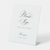 Bitte unterschreiben Sie Gästebuch Wedding Acrylic Sockelschild (Vorderseite)