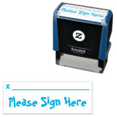 "Bitte unterschreiben Sie hier" Gummi-Briefmarke Permastempel (Beispiel)