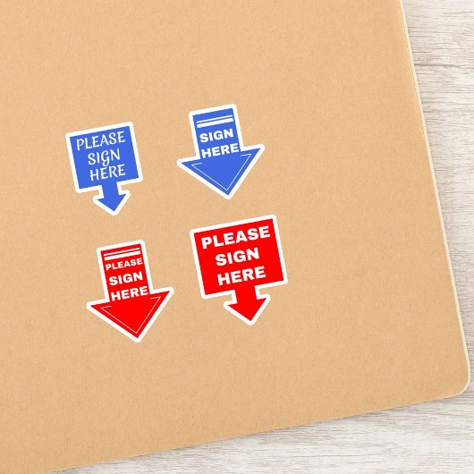 Bitte unterschreiben Sie hier (Signature Arrow) bl Aufkleber