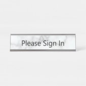 Bitte unterschreiben Sie in Imitats aus weißem Mar Schreibtischnamensplakette (Vorderseite )