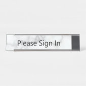 Bitte unterschreiben Sie in Imitats aus weißem Mar Schreibtischnamensplakette (Vorderseite )