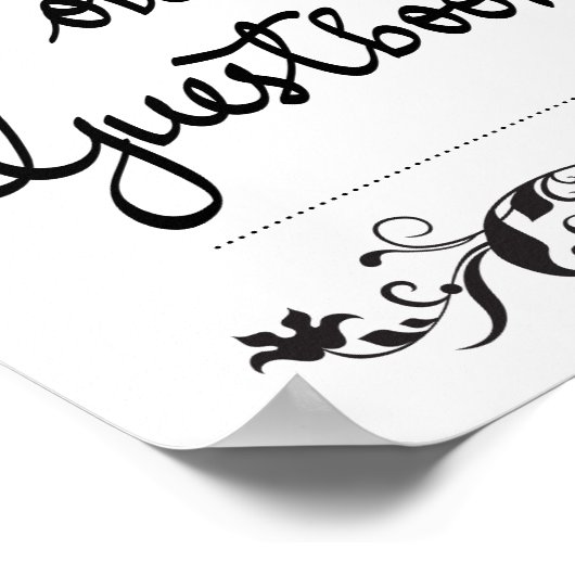 Bitte unterschreiben Sie unser Gästebuch Calligraf (Ecke)