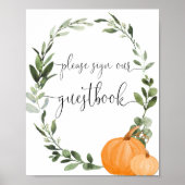 Bitte unterschreiben Sie unser Gästebuch Fall Baby (Vorne)