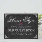 Bitte unterschreiben Sie unser Gästebuch Halloween Einladung (Stehend Vorderseite)