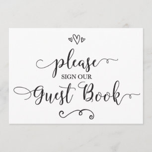 Bitte unterschreiben Sie unser Gästebuch Hochzeits Einladung