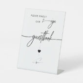 Bitte unterschreiben Sie unser Gästebuch-Kalligraf Sockelschild (Vorderseite)