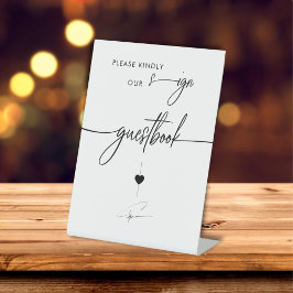 Bitte unterschreiben Sie unser Gästebuch-Kalligraf Sockelschild