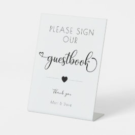Bitte unterschreiben Sie unser Gästebuch Minimalis Sockelschild