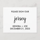 Bitte unterschreiben Sie unser Jersey, Gästebuchid Postkarte (Vorderseite)