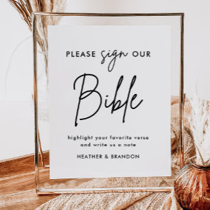Bitte unterschreiben Sie unsere Bibel Wedding Gäst Poster