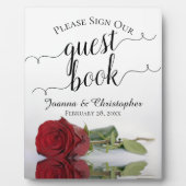 Bitte unterschreiben Sie unsere Gästebuch-Rote Ros Fotoplatte (Vorderseite)