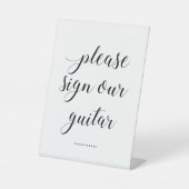 Bitte unterschreiben Sie unsere Gitarrenhochzeit Sockelschild (Vorderseite)