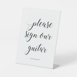 Bitte unterschreiben Sie unsere Gitarrenhochzeit Sockelschild