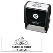 Bitte unterschreiben und zurück an den Personalisi Permastempel (Beispiel)