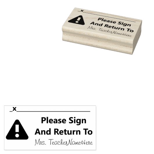 "Bitte unterschreiben und zurück" & Individuelle N Gummistempel (Stempel)