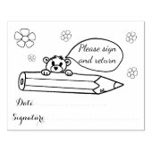 "Bitte unterschreiben und zurückgeben" Lehrerin Gu Gummistempel (Prägung)