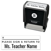 Bitte unterschreiben und zurückschicken - Fett Leh Permastempel (Beispiel)