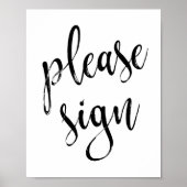 Bitte unterzeichnen Sie ein 8 x 10 Zeichen Poster (Vorne)