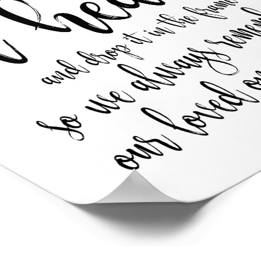 Bitte unterzeichnen Sie ein Herz rustikale Hochzei Poster (Ecke)