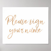 Bitte unterzeichnen Sie Ihre Name Rose Gold 8x10 H Poster (Vorne)