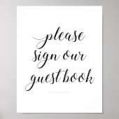 Bitte unterzeichnen Sie unser Gästebuch-Zeichen El Poster (Vorne)