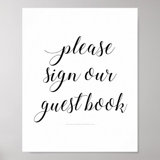 Bitte unterzeichnen Sie unser Gästebuch-Zeichen El Poster (Vorne)