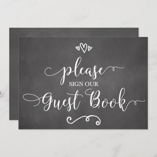 Bitte unterzeichnen Sie unser Gästebuchssegment (Vorne/Hinten)