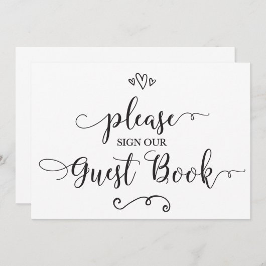 Bitte unterzeichnen Sie unser Gästebuchssegment Einladung (Vorne/Hinten)