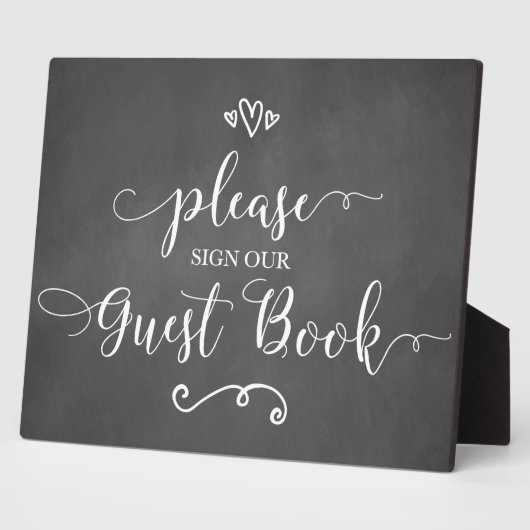 Bitte unterzeichnen Sie unser Gästebuchssegment Fotoplatte (Seite)