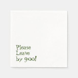 Bitte Verlass bis 9:00 Uhr! Einfache Design Funny Serviette