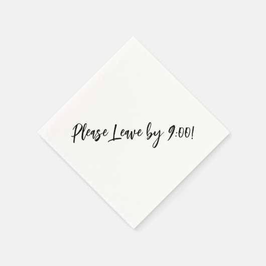 Bitte Verlass bis 9:00 Uhr! Einfache Design Funny  Serviette (Ecke)