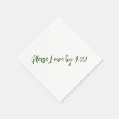 Bitte Verlass bis 9:00 Uhr! Einfache Design Funny Serviette (Ecke)