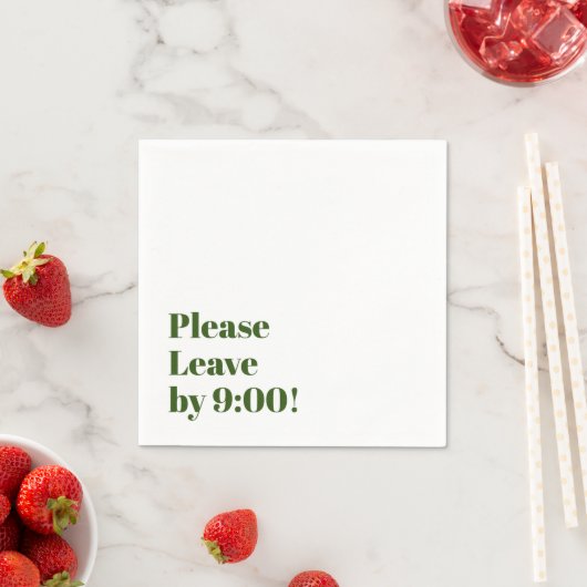 Bitte Verlass bis 9:00 Uhr! Einfache Design Funny Serviette (Beispiel)