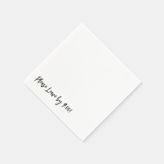 Bitte Verlass bis 9:00 Uhr! Einfache Design Funny Serviette (Ecke)