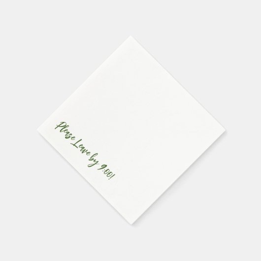 Bitte Verlass bis 9:00 Uhr! Einfache Design Funny  Serviette (Ecke)