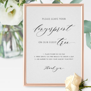 Bitte Verlass dein Fingerprint Guest Tree Sign Poster