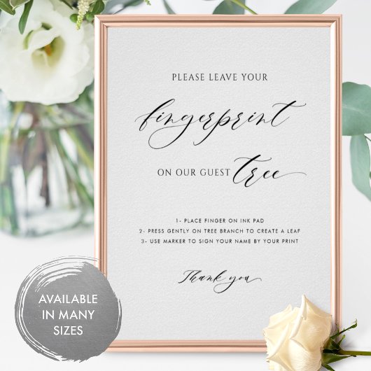 Bitte Verlass dein Fingerprint Guest Tree Sign Poster