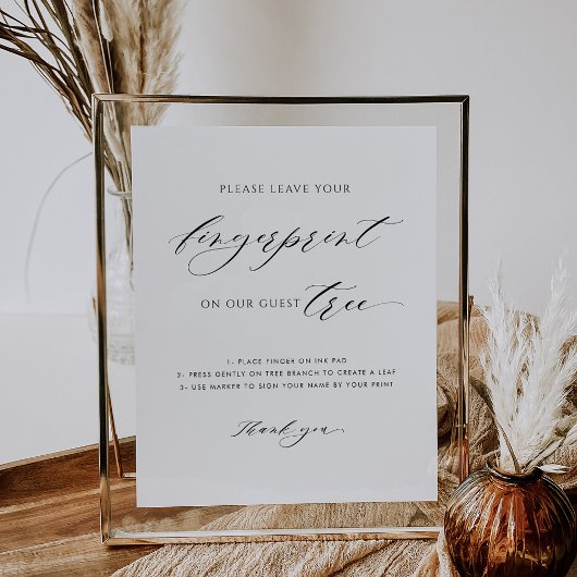 Bitte Verlass dein Fingerprint Guest Tree Sign Poster
