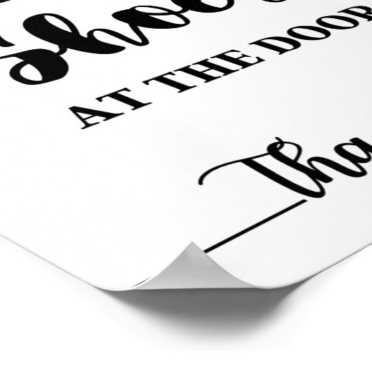 Bitte verlass deine Schuhe an der Tür Poster (Ecke)