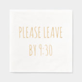 Bitte Verlass Gold Foil Funny Party Napkins Servietten Mit Folie (Vorderseite)