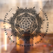 Bitte Verlass hier deine Schuhe und deine Probleme Fensteraufkleber (Blatt 2)