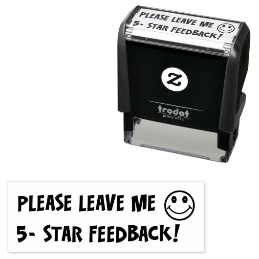 Bitte Verlass mir 5-Sterne-Feedback-Gesicht Emoji Permastempel (Beispiel)