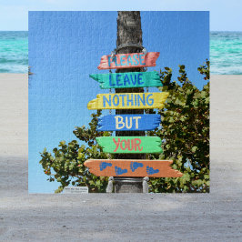 Bitte Verlass nichts außer deinen Fußspuren Strand Puzzle