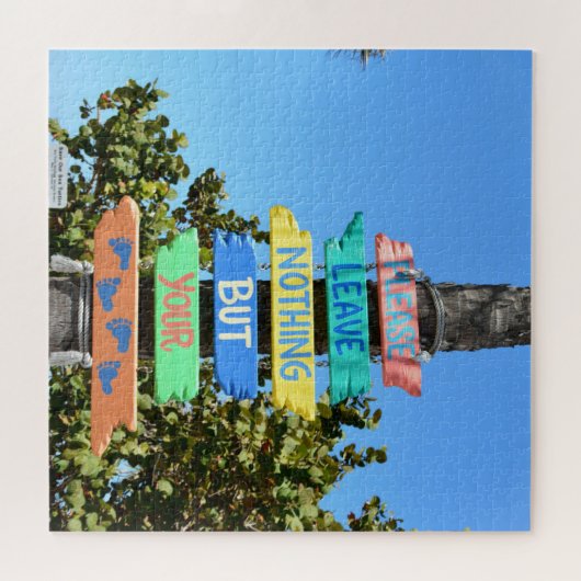 Bitte Verlass nichts außer deinen Fußspuren Strand Puzzle (Horizontal)