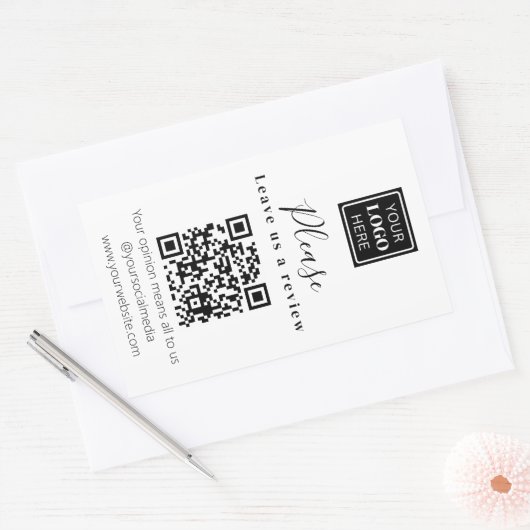 Bitte Verlass uns einen QR Code Business Rechteckiger Aufkleber (Umschlag)