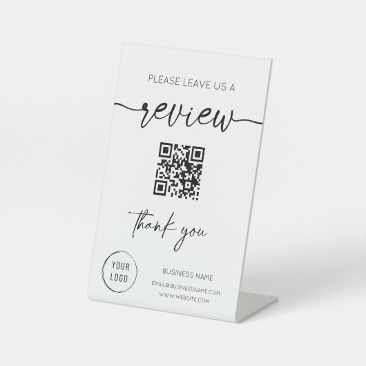 Bitte Verlass uns einen QR-Code überprüfen Sockelschild (Vorderseite)