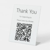 Bitte Verlass uns einen schwarzen und weißen QR-Co Sockelschild (Vorderseite)